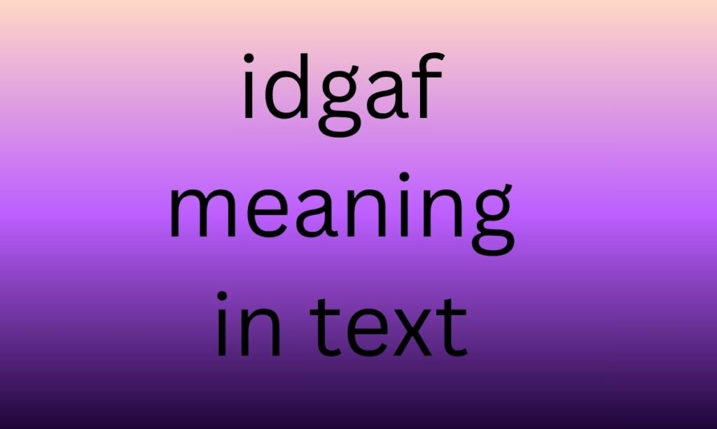 idgaf meaning in text