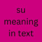 su meaning in text