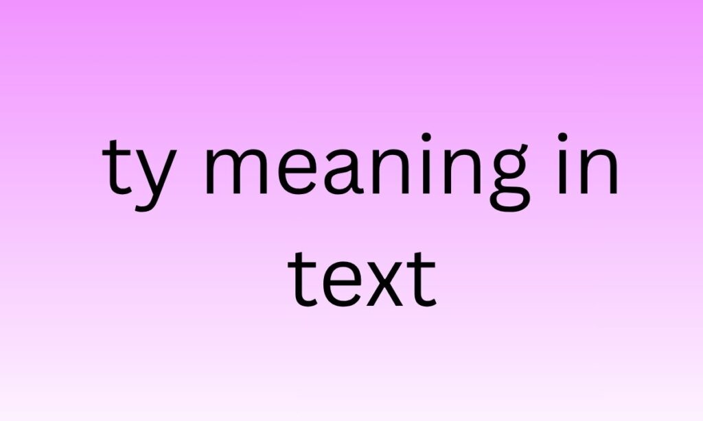 ty meaning in text