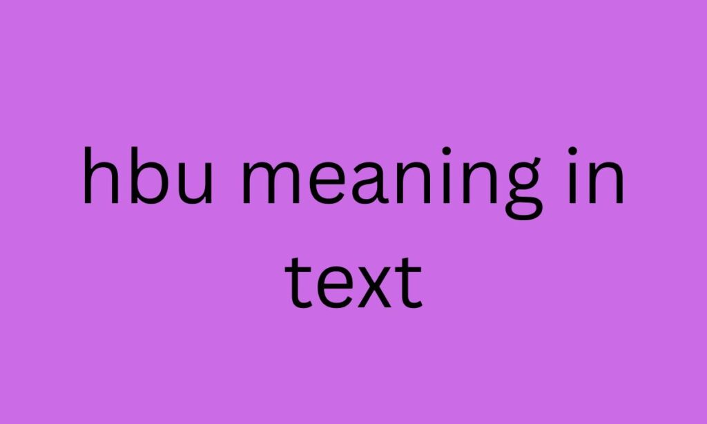 hbu meaning in text