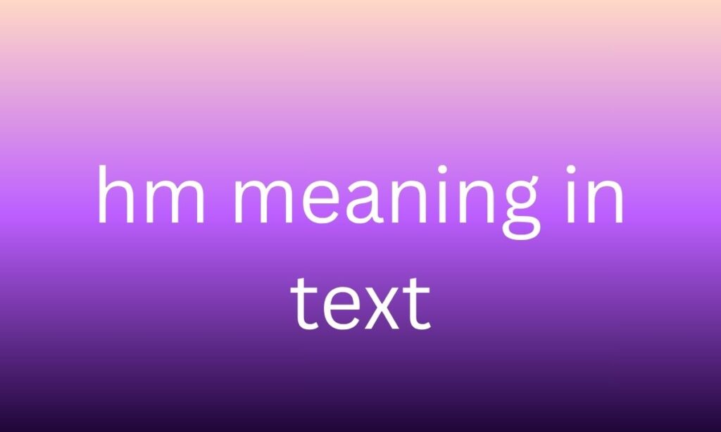 hm meaning in text