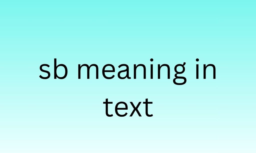 sb meaning in text