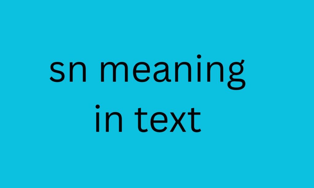 sn meaning in text