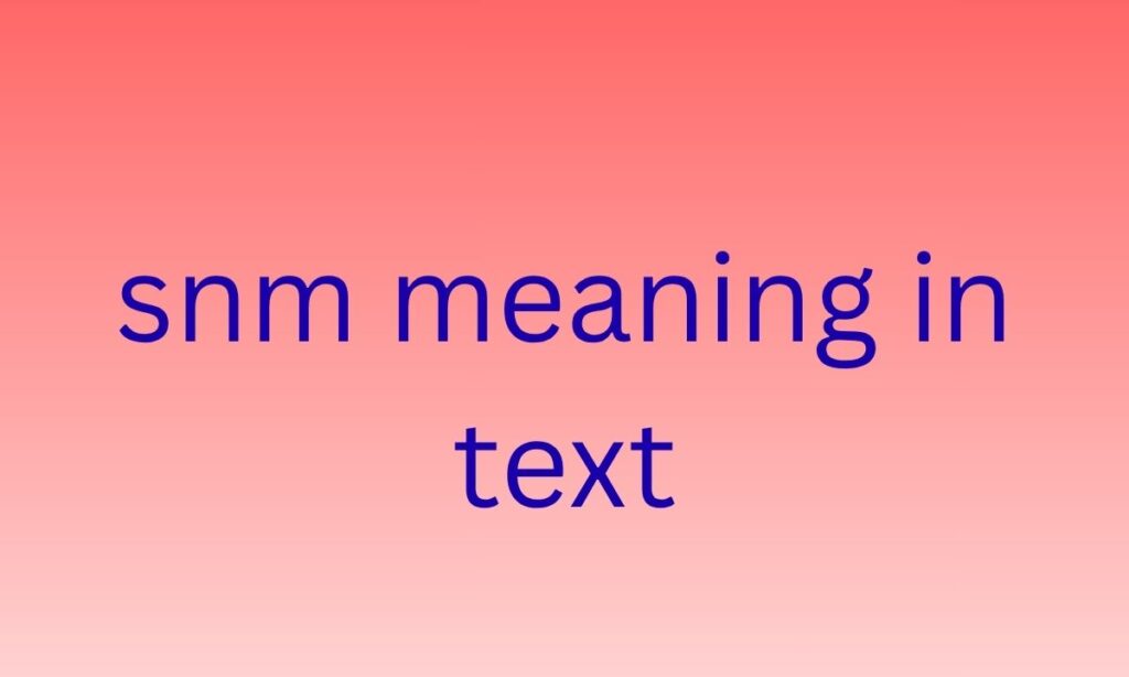 snm meaning in text