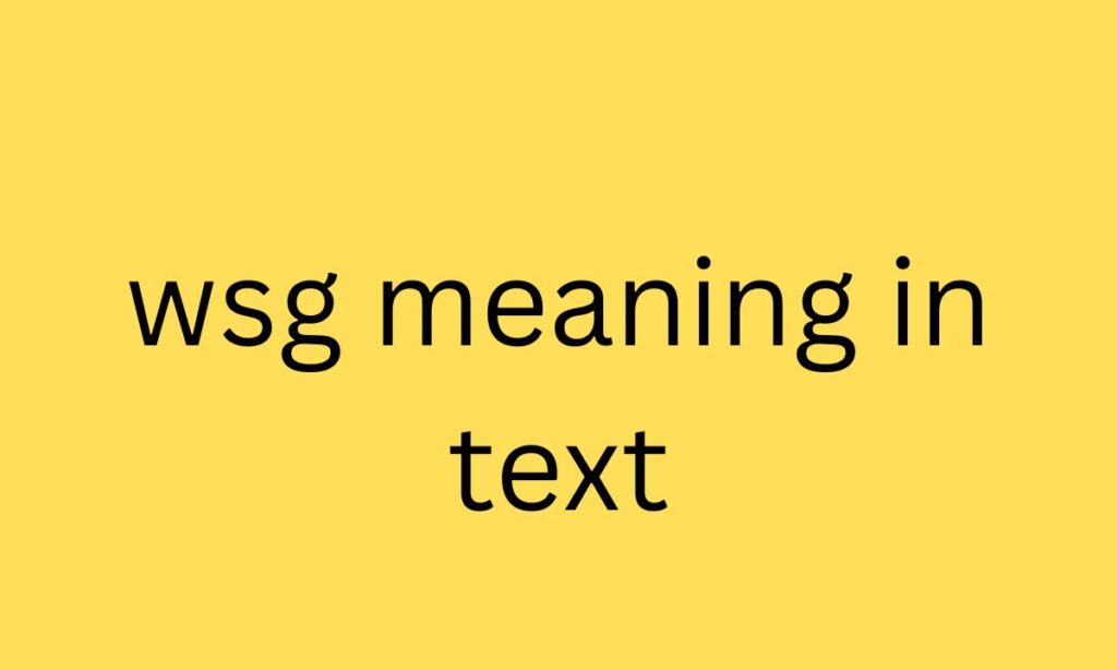 wsg meaning in text