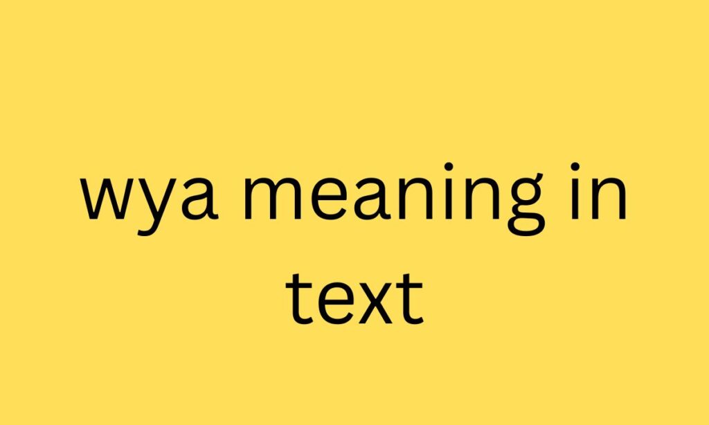 wya meaning in text